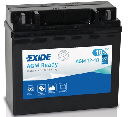 EXIDE AGM Ready Motobatéria EXIDE AGM12-18 12V 18AH 250A