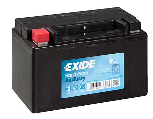 EXIDE Start-Stop Auxiliary EXIDE AGM 12V 9Ah 120A, EK091