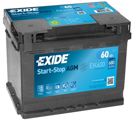 EXIDE Start-Stop AGM Exide Start-Stop AGM 12V 60Ah 680A EK600