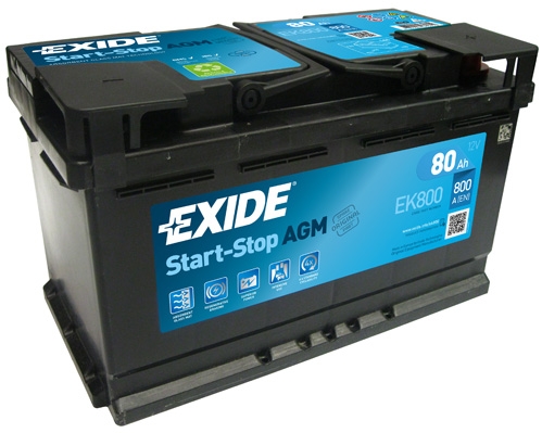 EXIDE Start-Stop AGM Exide AGM 12V 80Ah 800A EK800