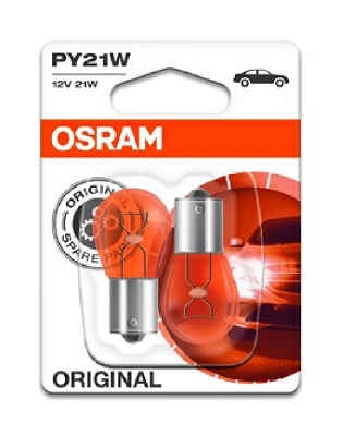 OSRAM PY21W 7507-02B, 21W, 12V, BAU15s blister duo box