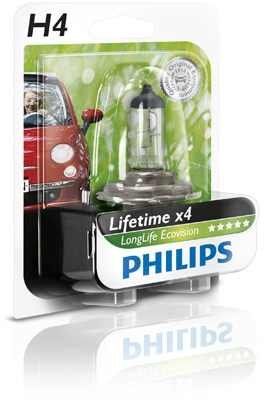  Philips 12V H4 60/55W P43T LongLife EcoVision