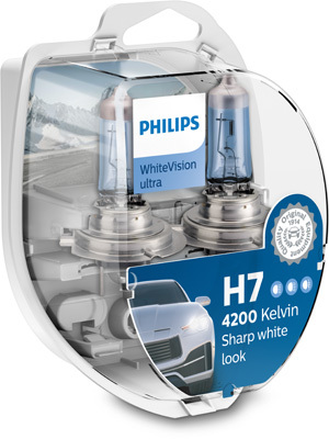  Philips 12V H7 55W PX26d+W5W WhiteVision Ultra Box