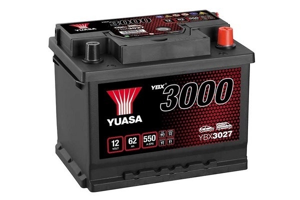 YUASA BATTERY SALES (UK) LTD YBX3000 SMF Batteries Yuasa YBX3000 12V 60Ah 550A YBX3027
