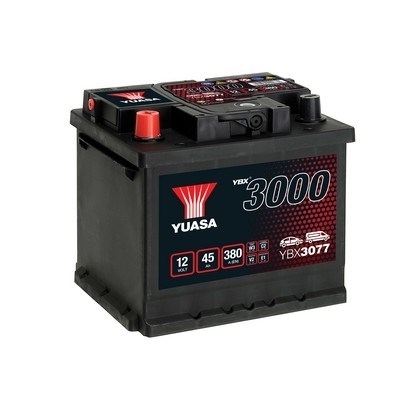 YUASA BATTERY SALES (UK) LTD YBX3000 SMF Batteries Yuasa YBX3000 12V 45Ah 380A YBX3077