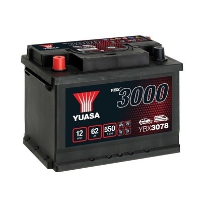 YUASA BATTERY SALES (UK) LTD YBX3000 SMF Batteries Yuasa YBX3000 12V 60Ah 550A YBX3078