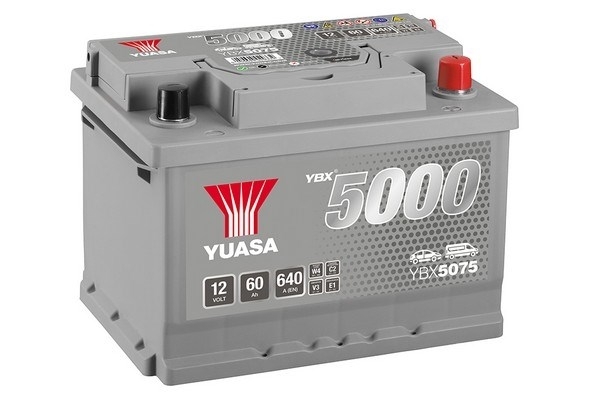 YUASA BATTERY SALES (UK) LTD YBX5000 Silver High Performance SMF Batteries Yuasa YBX5000 12V 60Ah 620A YBX5075