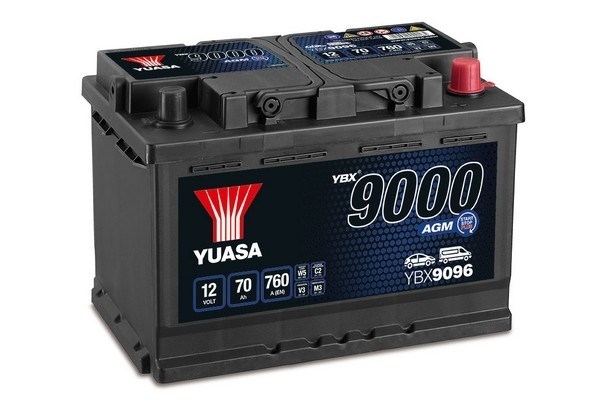 YUASA BATTERY SALES (UK) LTD YBX9000 AGM Start Stop Plus Batteries Yuasa YBX9000 12V 70Ah 760A YBX9096
