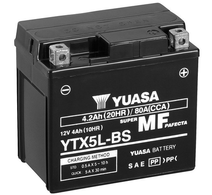 Yuasa YTX5L-BS  12V, 4 Ah 80A Yuasa YTX5L-BS