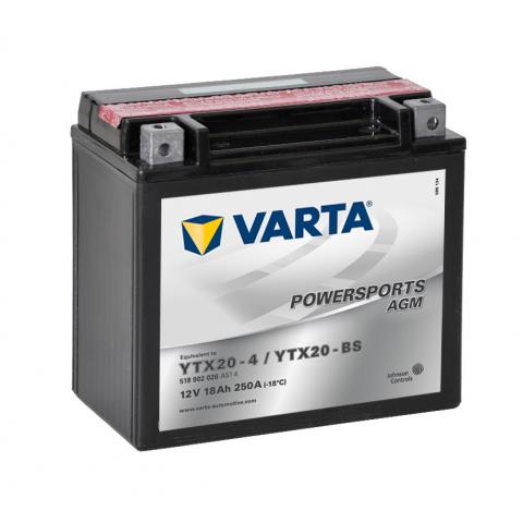  Motobatéria VARTA 12V 18Ah AGM (YTX20-BS), ľavá +