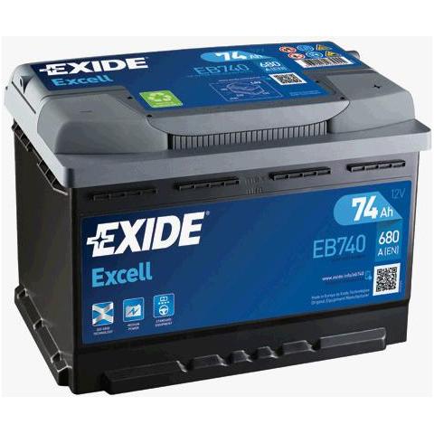  EXIDE EXCELL 12V 74AH 680A EB740