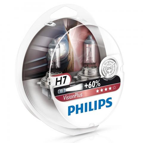  Philips 12V H7 Vision Plus +60% Box