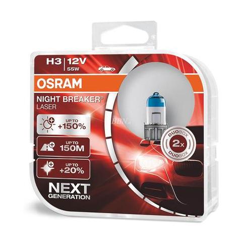  Osram Night Breaker Laser H3 +150% 12V 55W 2ks/balenie