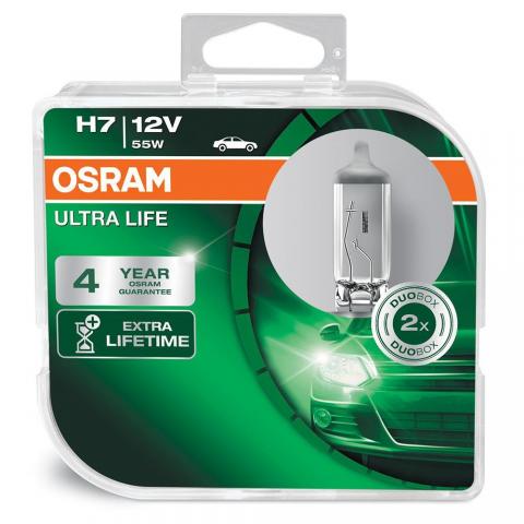  OSRAM H7 12V 55W Ultra Life P43t 64210ULT-HCB
