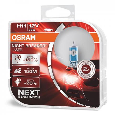  OSRAM H11 NIGHT BREAKER LASER GEN2 +150% 12V 55W PGJ19-2, BOX (64211NL-HCB)